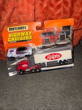 Vintage 1997 Matchbox Highway Cruisers Ralphs Semi Truck & Sports Car Twin Pack